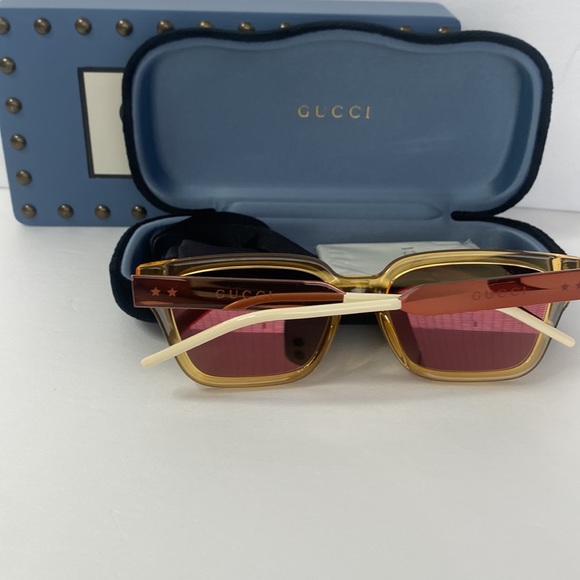 New  - Gucci - GG0975S Orange Crystal/Orange Rectangular unisex Sunglasses … - Picture 13 of 16